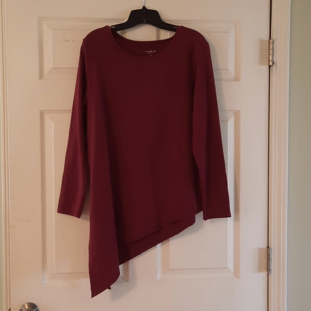 Torrid Red Asymmetrical Top